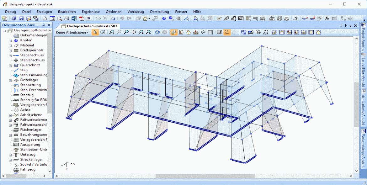 Dachgeschoß-Ausbau mit der Baustatik in 3D