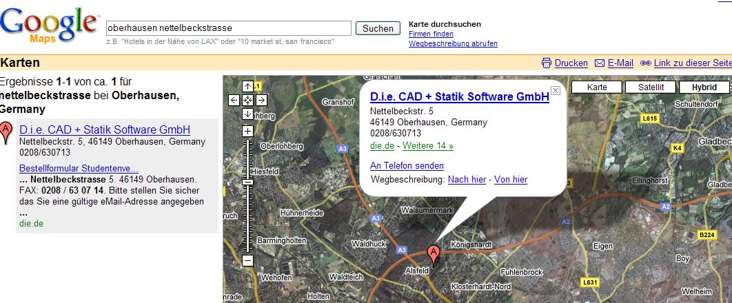 Blog:Wo hat die D.I.E. ihren Firmensitz (Google Maps)