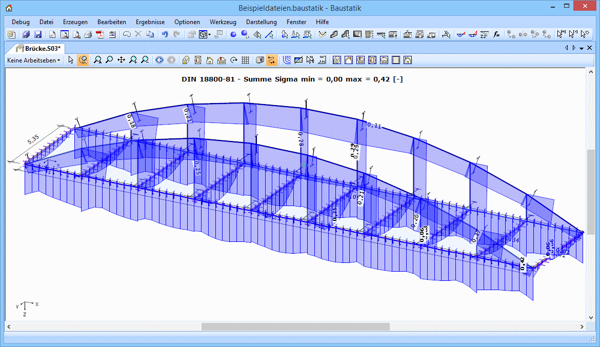 3D-Rahmen: Stahlbau-Brücke