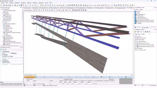 Konstruktion mit Stahlbau und Massivbau