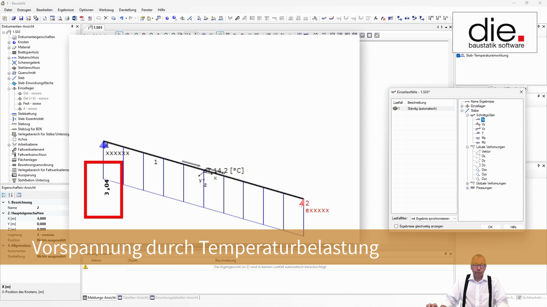Blog:Vorspannungen für Fachwerk-Diagonalen definieren