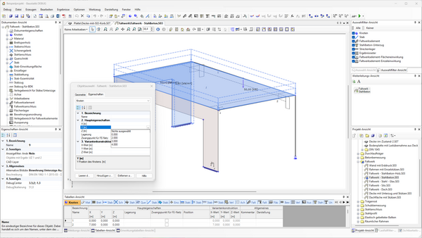 Baustatik Lernvideo: Objekte auswählen und bearbeiten