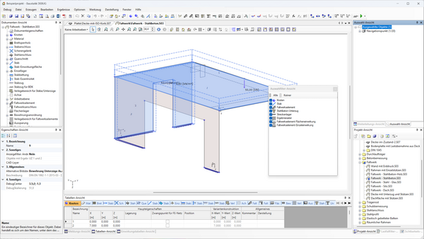 Baustatik Lernvideo: So schränken Sie auswählbare Objekte in der Baustatik ein
