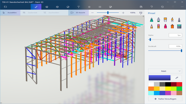 Baustatik Lernvideo: 3D-Drucker verwenden