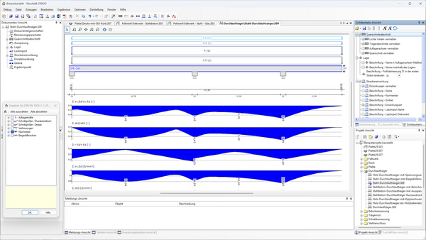 Bemessung für Durchlaufträger aus Stahl durchführen
