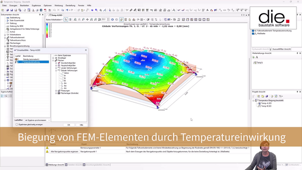 Biegung von FEM-Elementen durch Temperatureinwirkung