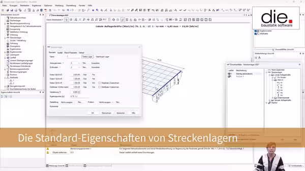 Das sind die Standard-Eigenschaften von Streckenlagern
