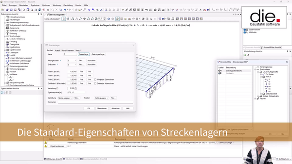Das sind die Standard-Eigenschaften von Streckenlagern