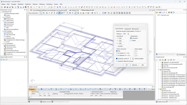 Optionen für den Import von CAD-Daten