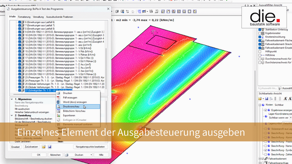 Baustatik Lernvideo: So geben Sie ein einzelnes Element der Ausgabesteuerung aus