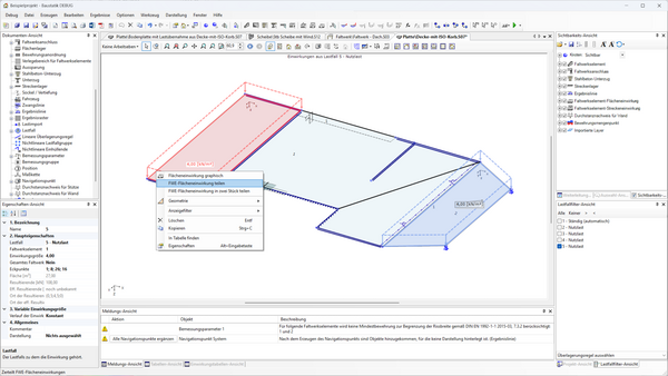 Baustatik Lernvideo: Flächenlasten auf Stäbe aufteilen