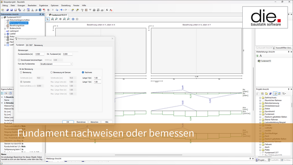 Baustatik Lernvideo: Fundamente bemessen oder nachweisen