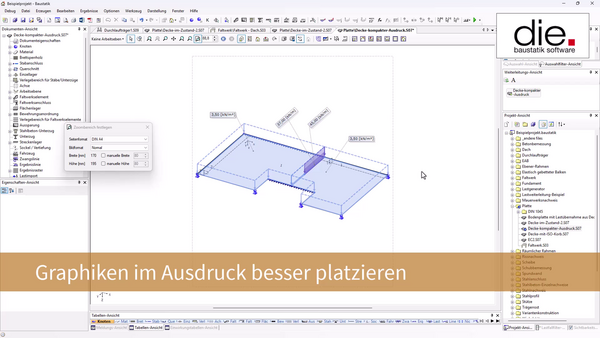 Baustatik Lernvideo: Graphiken im Ausdruck besser platzieren