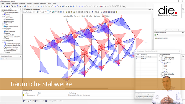 Räumliches Stabtragwerk mit der Baustatik