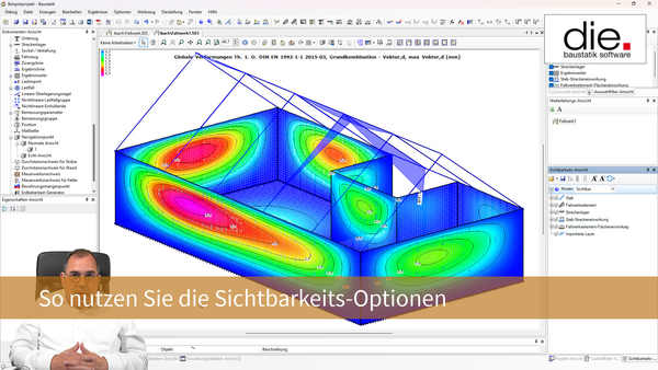 Baustatik Lernvideo: Eine Übersicht der Sichtbarkeits-Optionen in der Baustatik