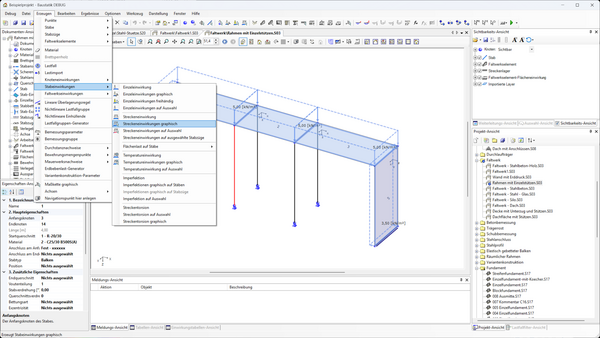 Baustatik Lernvideo: So funktioniert das graphische Definieren von Einzellasten auf Stäben
