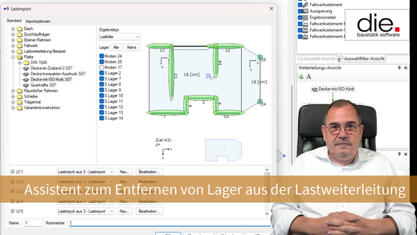 Baustatik Lernvideo: Lager per Assistent aus der Weiterleitung entfernen