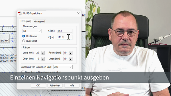 Baustatik Lernvideo: So geben Sie eine einzelne Graphik aus - auch in A0