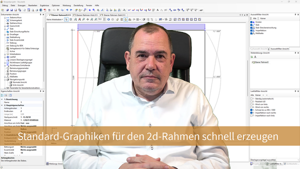 Baustatik Lernvideo: Standard-Graphiken für den 2D-Rahmen schnell erzeugen