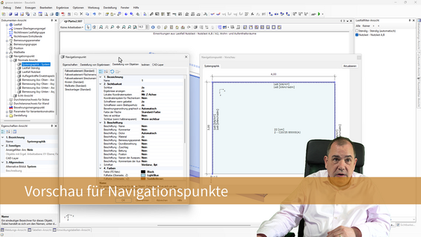 Baustatik Lernvideo: So verwenden Sie die Vorschau für Navigationspunkte