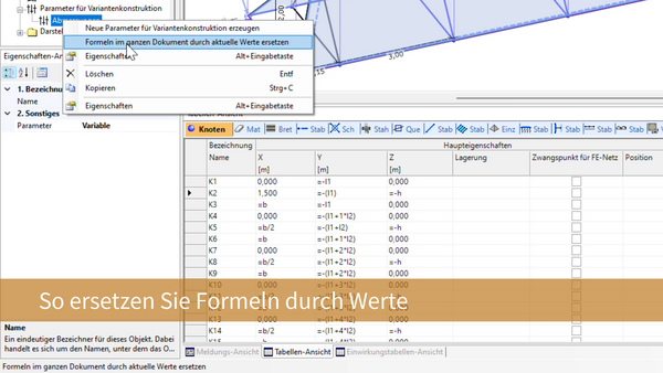 Baustatik Lernvideo: So wandeln Sie eine Variantenkonstruktion in ein normales Dokument um