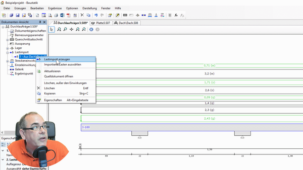 Tipp zur Weiterleitung vom Dach in den Durchlaufträger