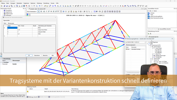 Baustatik Lernvideo: So definieren Sie Systeme schneller mit Hilfe der Variantenkonstruktion