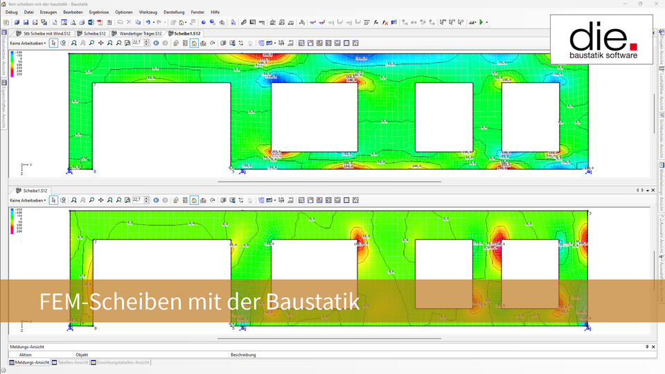 FEM-Scheiben mit der Baustatik