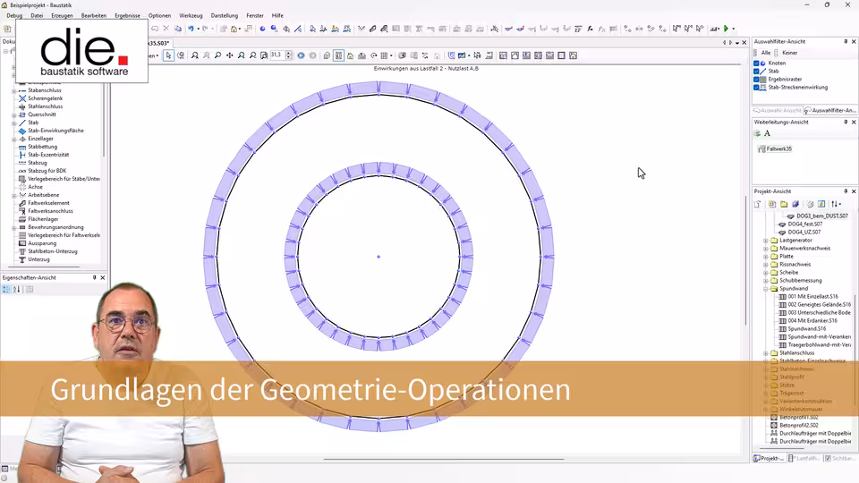 Baustatik Lernvideo: Grundlagen der Geometrie-Operationen