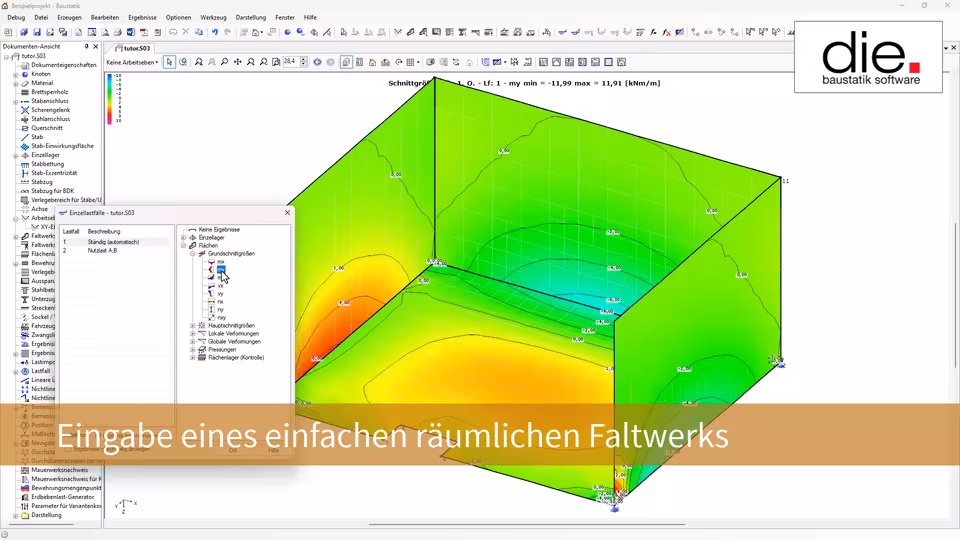 Eingabe eines einfachen räumlichen Faltwerks