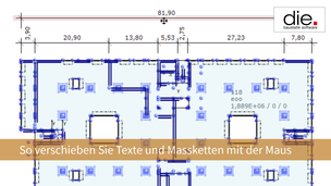 So verschieben Sie Beschriftungen und Massketten mit der Maus