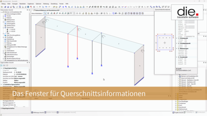 Das Fenster für Querschnittsinformationen