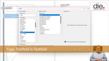 Tipp: So verwenden Sie bei der Ausgabe mit Word ein Textfeld in einem Textfeld